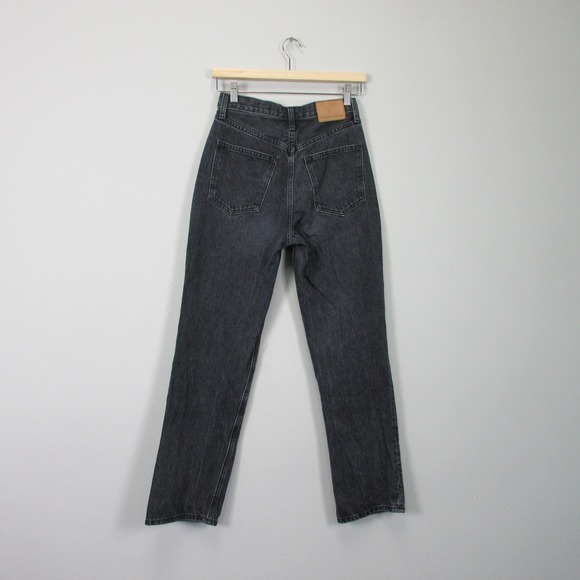 Aritzia Denim Forum Joni High Rise Loose Jeans Women 24 Black Denim Cotton 582 - Picture 3 of 12